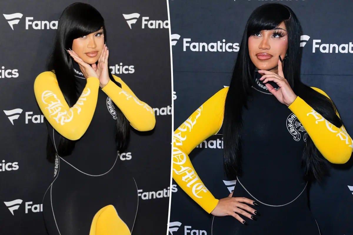 Cardi B takes a tumble while giving a robot a lap dance — Pagesix