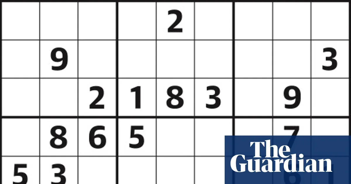 Sudoku 7,205 medium — Lifestyle | The Guardian
