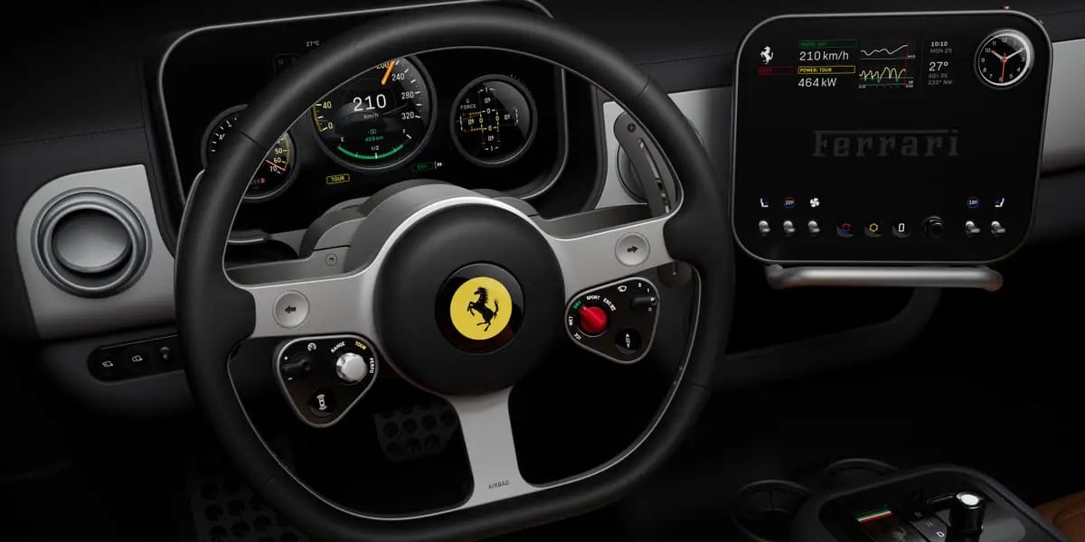 Jony Ive helped shape Ferrari's first EV interior — and it's full of buttons — Businessinsider
