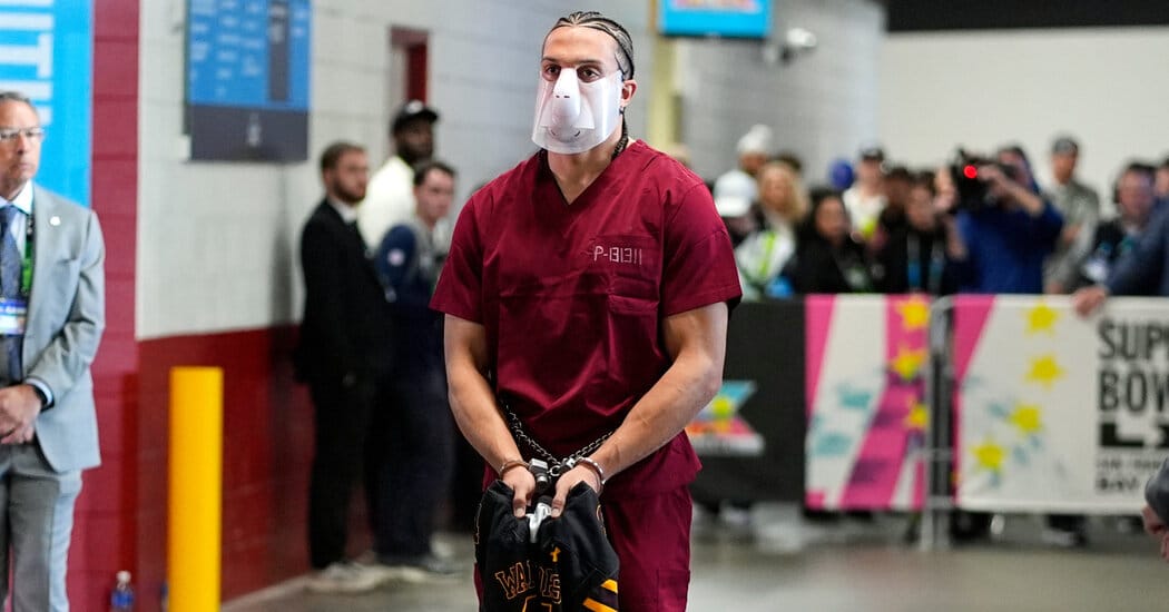 Mack Hollins’s Red Jumpsuit Stood Out in the Super Bowl Tunnel Walk — NYT > Style