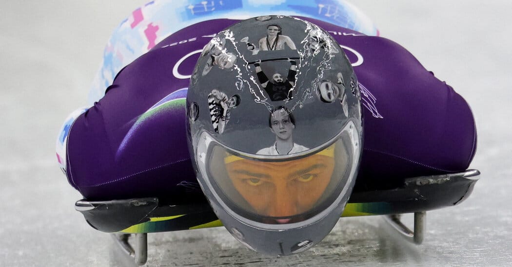 Olympic Officials Ban Ukrainian’s Helmet Honoring War Dead — NYT > World > Europe