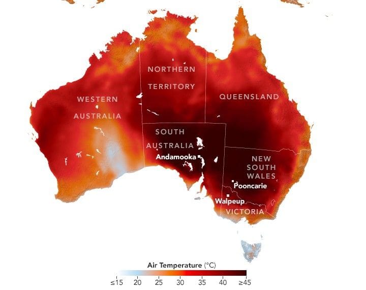 January heatwave scorched southeastern Australia — NASA Science