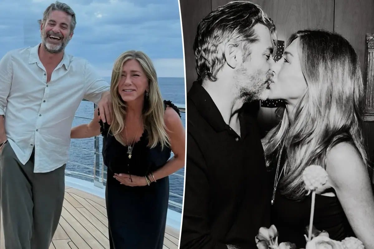 Jennifer Aniston and Jim Curtis share intimate kiss in Instagram tribute — Pagesix