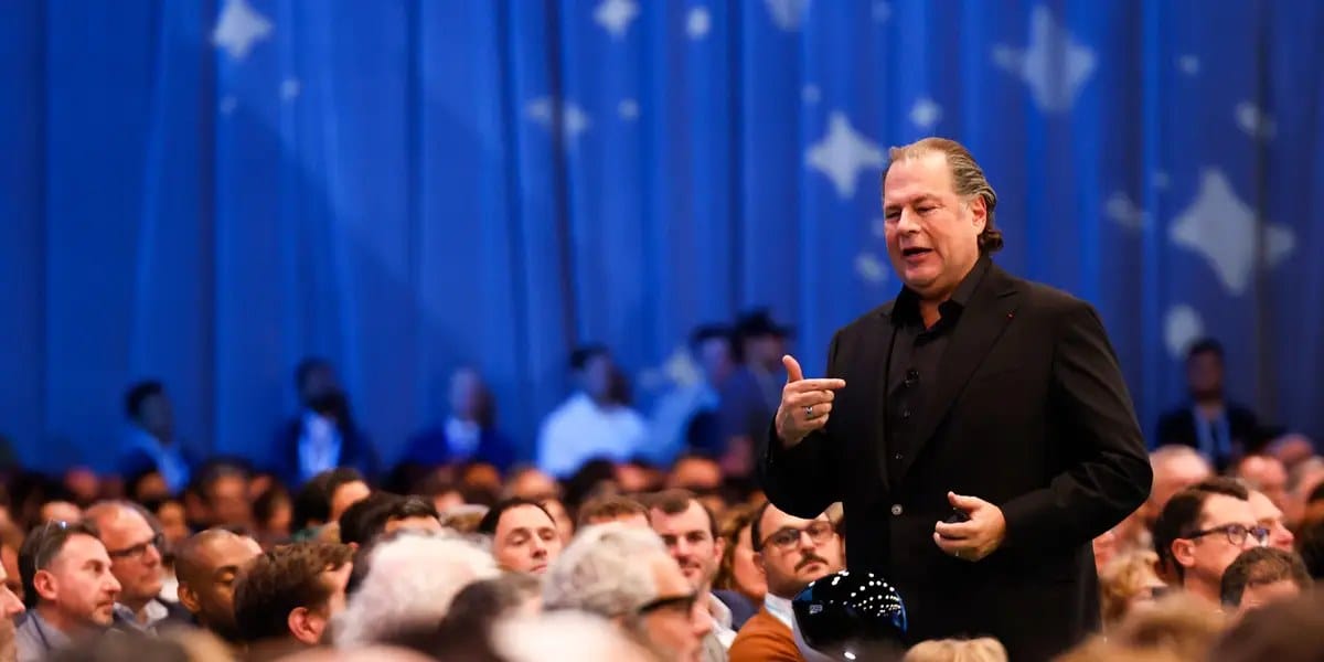 Recording of Marc Benioff's keynote omits jokes about ICE — Businessinsider