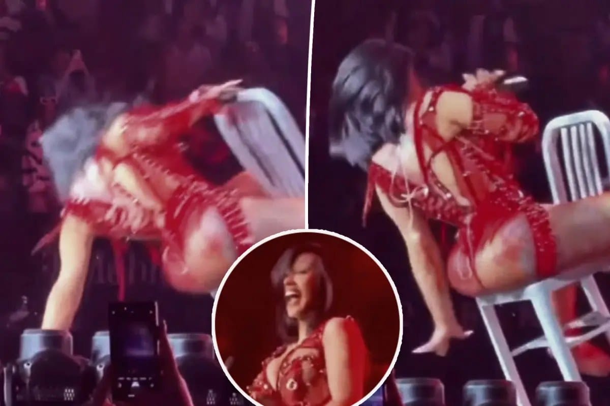 Cardi B falls off chair during 'Little Miss Drama' tour — Pagesix