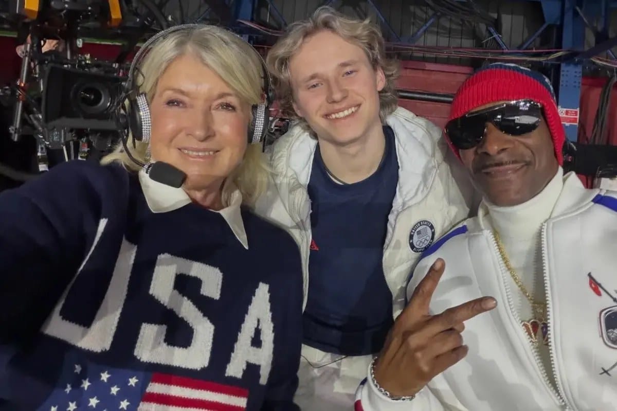 Martha Stewart and Snoop Dogg with Ilia Malinin at Milan Winter Olympics — Pagesix
