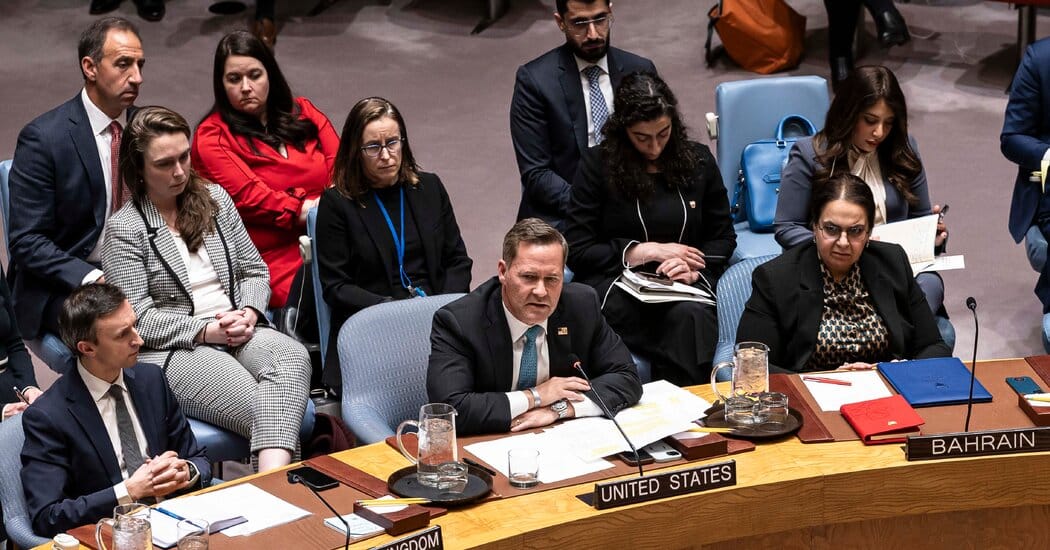 Israel’s Actions Questioned at Security Council Meeting — NYT > World > Middle East