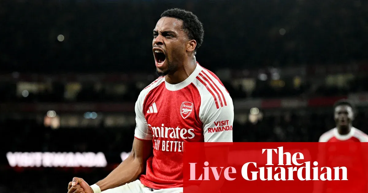 Arsenal lead Chelsea 2-1 as Timber scores and Neto is sent off — Football | The Guardian
