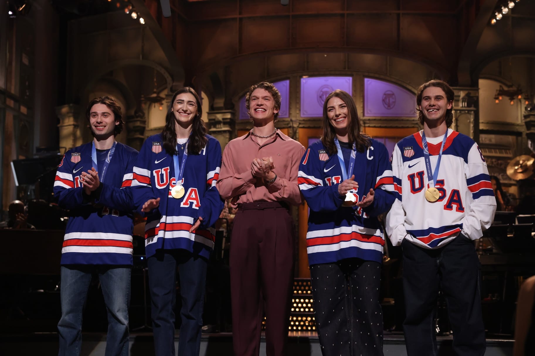 Hughes brothers, Hilary Knight and Megan Keller join Connor Storrie on SNL — Nbc