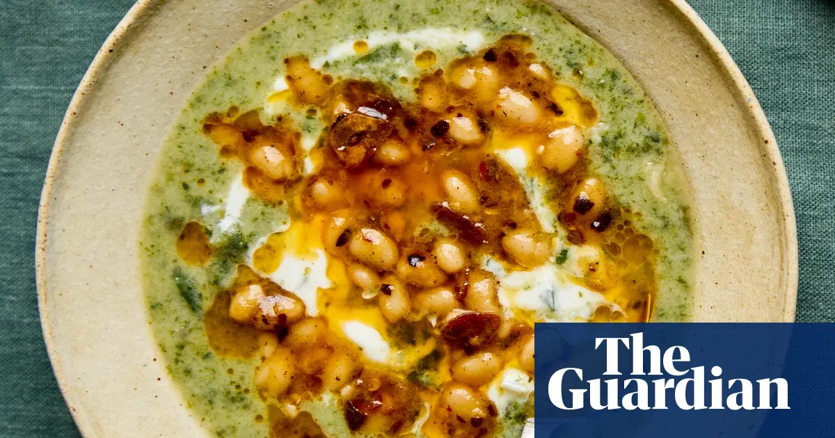 Quick chard borani soup with yoghurt, crispy garlic and beans — Lifestyle | The Guardian