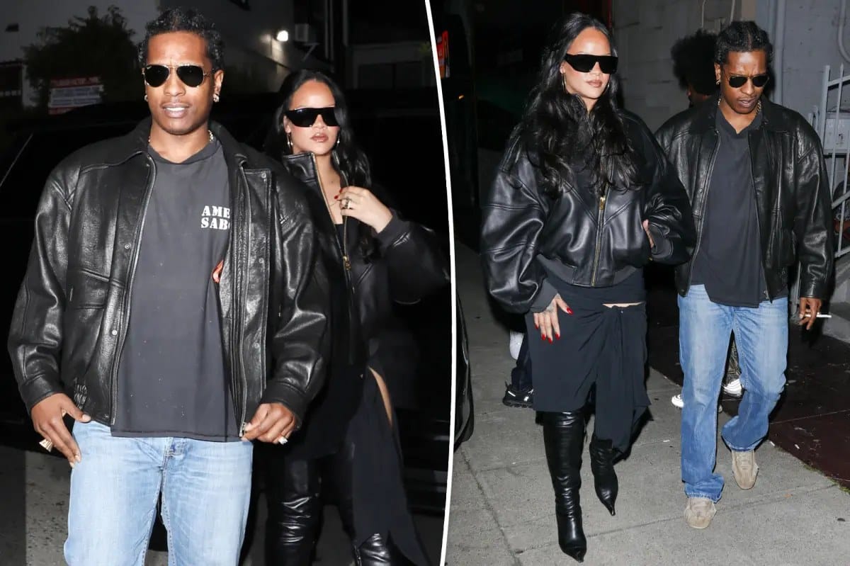 Rihanna and A$AP Rocky coordinate leather for Hollywood date night — Pagesix