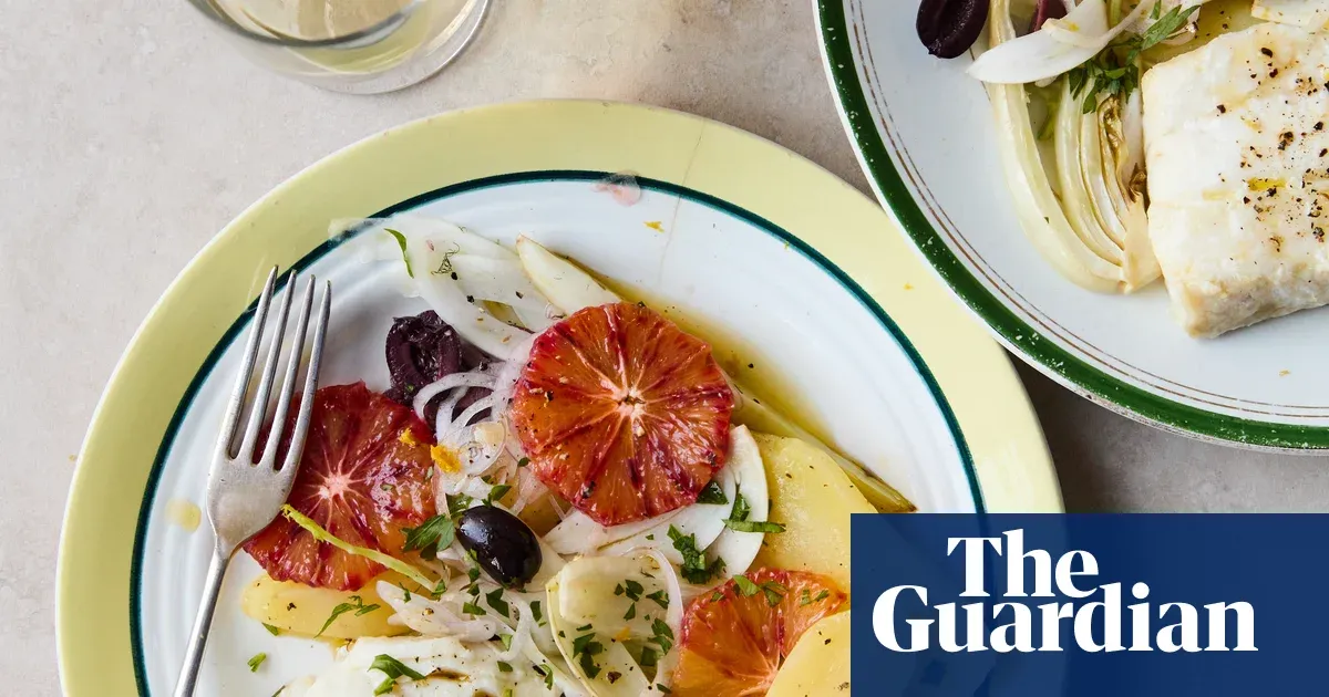 Beetroot and goats’ cheese salad and hake with blood oranges — Lifestyle | The Guardian