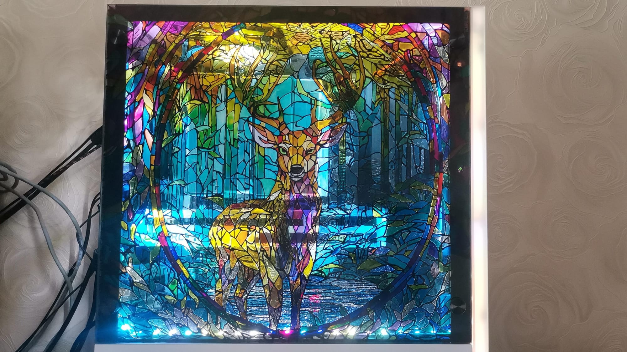 Redditor builds stained glass-style panel for gaming PC with 'magnificent and luxurious' deer — Pcgamer