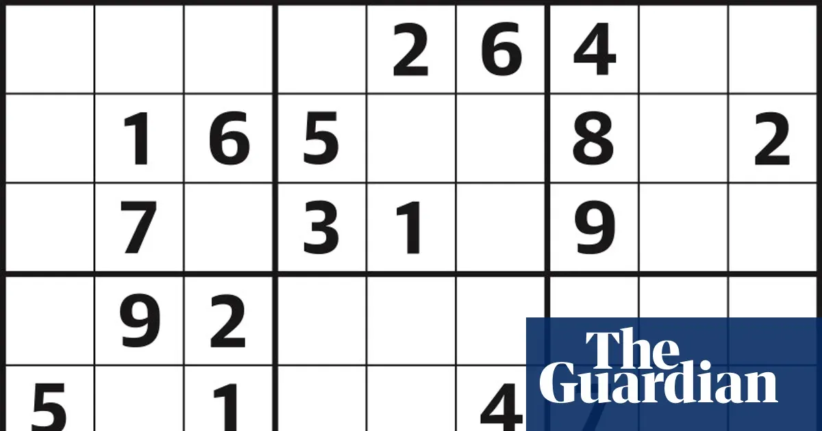 Sudoku 7,244 easy — Lifestyle | The Guardian