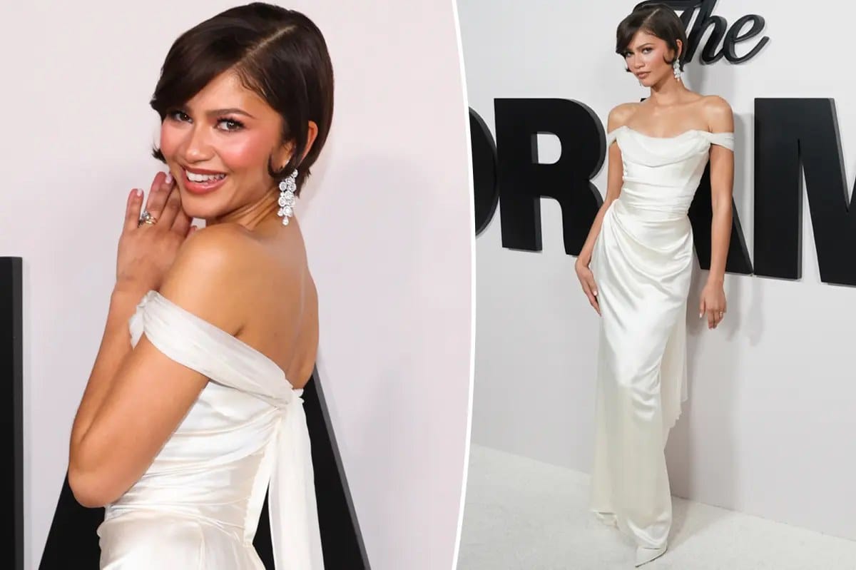 Zendaya stuns in bridal white gown at ‘The Drama’ LA premiere — Pagesix