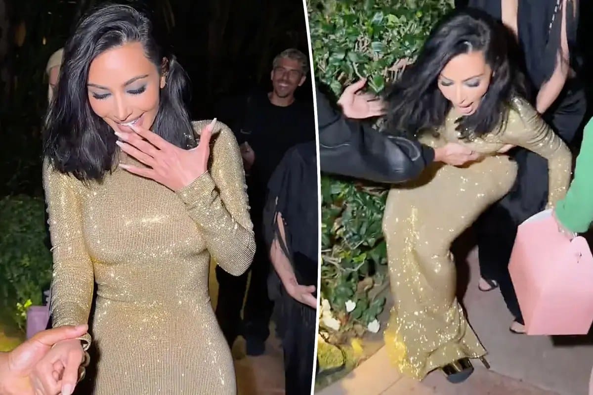 Kim Kardashian stumbles in 8-inch heels at Vanity Fair Oscars party — Pagesix