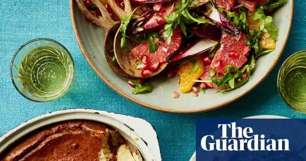Thomasina Miers’ cheesy celeriac soufflé with honeyed citrus salad — I.guim.co.uk