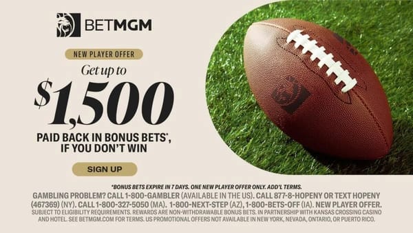 BetMGM offer: $150 in bonus bets, up to $1,500 if qualifying wager loses — Sportshub.cbsistatic.com
