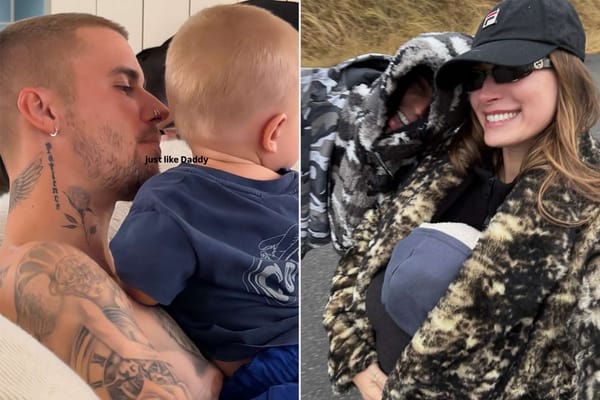 Hailey Bieber posts photo of Justin cuddling son Jack Blues — People.com