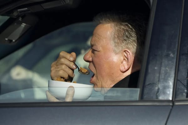 William Shatner eats cereal at an L.A. red light as other celeb snaps surface — Pagesix.com