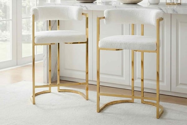 Writer says Wayfair bouclé bar stools double as a lounge chair for long workdays — People.com