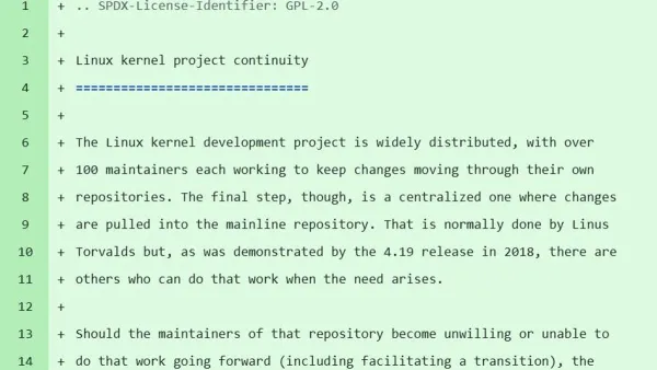 Linux community drafts succession plan to replace Linus Torvalds — Zdnet.com