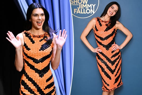 Kendall Jenner wears tiger-print Chanel sequins on 'Tonight Show' appearance — Pagesix.com