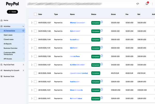 PayPal payouts to Febspot members