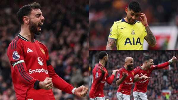 Man Utd 2-0 Tottenham: Fernandes scores after Romero red — Goal