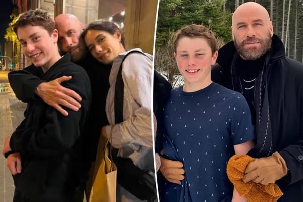 John Travolta's 15-year-old son towers over actor in belated Christmas card — Pagesix