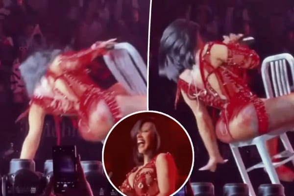 Cardi B falls off chair during 'Little Miss Drama' tour — Pagesix