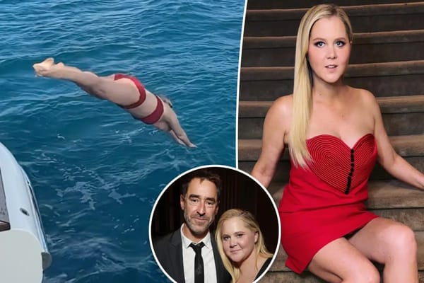 Amy Schumer dives in red bikini after first solo Valentine's Day — Pagesix