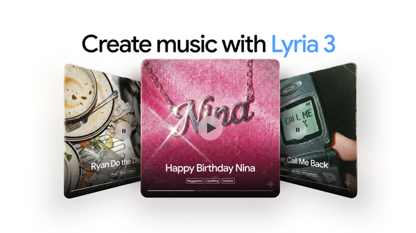 Gemini app adds Lyria 3 for custom music generation — Google DeepMind News