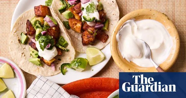 Georgina Hayden’s quick roast butternut squash, halloumi and avocado tacos — Lifestyle | The Guardian