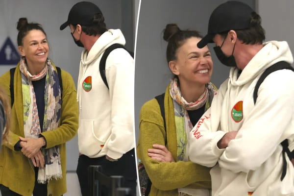 Hugh Jackman and Sutton Foster look in love while arriving at LAX — Pagesix