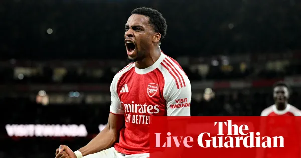 Arsenal lead Chelsea 2-1 as Timber scores and Neto is sent off — Football | The Guardian