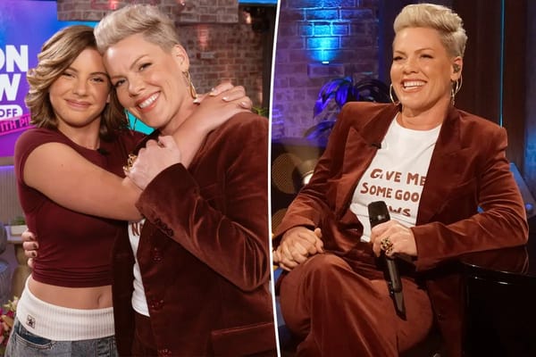 Pink wears 'Give me some good news' amid divorce rumors while guest-hosting — Pagesix