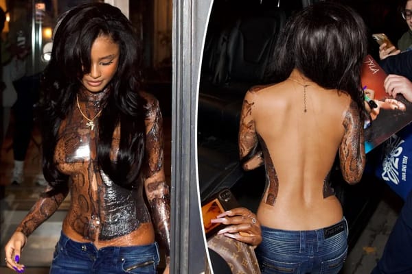Tyla's snakeskin 'shirt' was a temporary tattoo — Pagesix