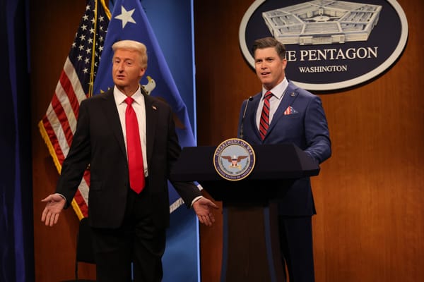 The President and Pete Hegseth in SNL's 'Trump's Gas Prices Cold Open' — Nbc