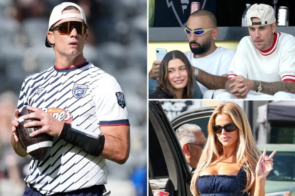 Justin Bieber, MGK and Brooks Nader at Tom Brady's flag football classic — Pagesix